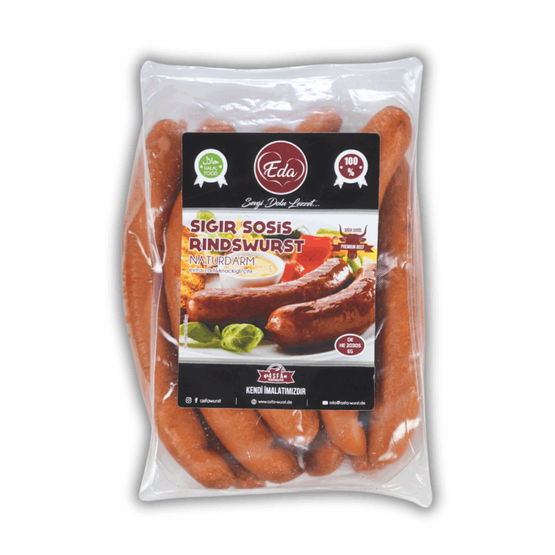 Halal Rindwurst Mild – 720g | Feine Grillwurst im Naturdarm aus 100 % Rindfleisch – Bild 2