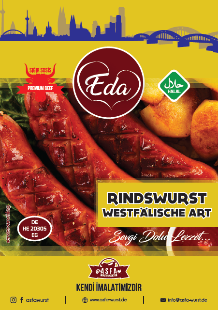 Halal Rindwurst Westfälischer Art – 700g | Kräftig gewürzt, traditionell geräuchert